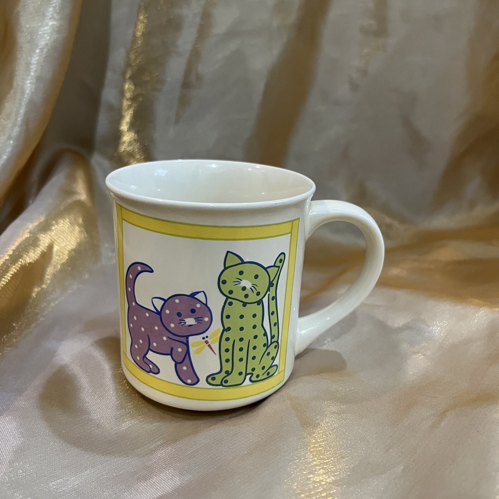 Vtg Cat Mug Cup Coffee Tea Kitty Crazy Cat Lady